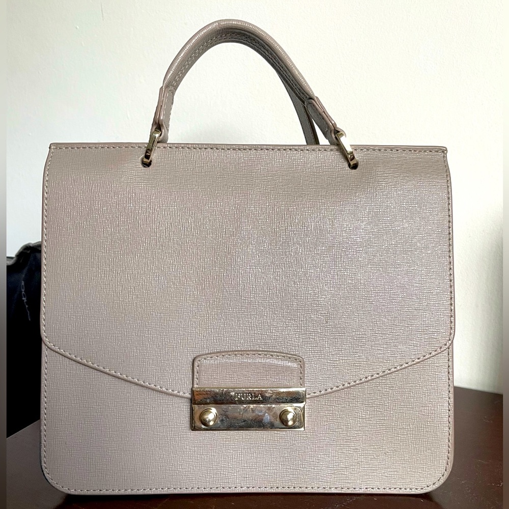 Authentic Furla Gray leather satchel